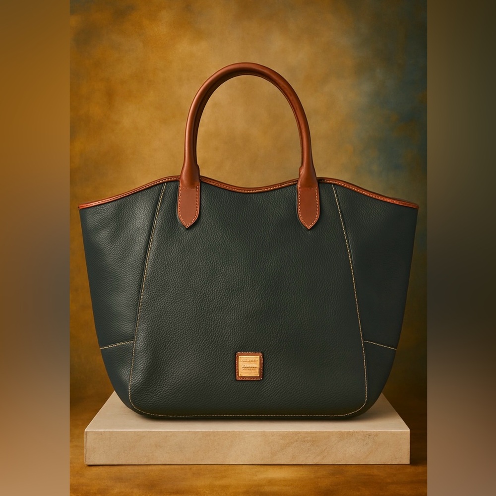 Dooney & Bourke Forest Green and Tan Tote
